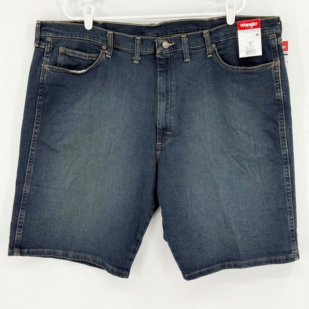 Wrangler Men's Heritage Relaxed Fit Low Stretch Blue Denim Shorts Size 44 NWT